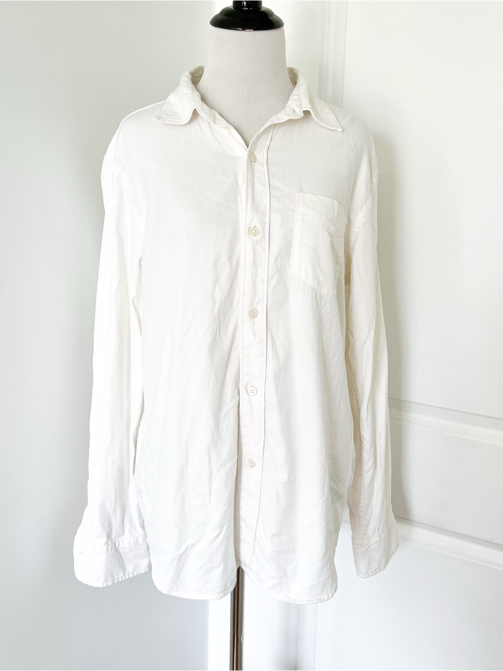 Buck Mason White Long-Sleeve Button-Down Shirt - Medium